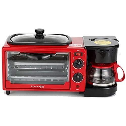 MINI-FOUR - ROTISSOIRE 3-in-1 Mini Four électrique avec poêle Anti-adhésive Enduit et cafetière, Ma237