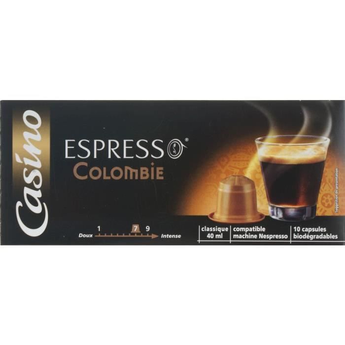 Lot de 10 capsules Espresso Colombia - 52 g