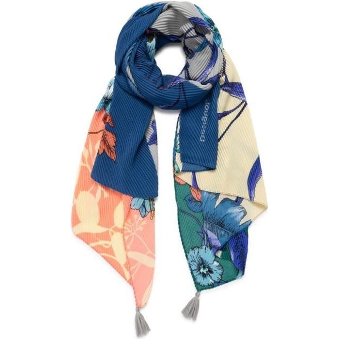 Echarpe baroque Desigual bleu multicolore - Prêt-à-Porter