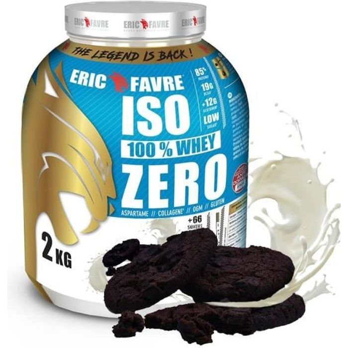 ISO WHEY ZERO 100% Pure Whey Protéine Isolate (Cookies & cream) - Prise de Masse - 2kg - Laboratoire Français Eric Favre