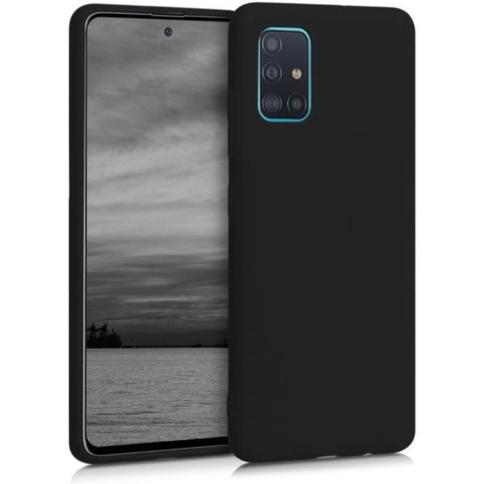 kwmobile Coque Samsung Galaxy A51 - Coque pour Samsung Galaxy A51 - Coque de téléphone en silicone noir mat 51196.47