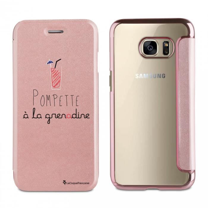 Etui pour Samsung Galaxy S7 Edge souple rose gold Pompette à la grenadine Ecriture Tendance et Design La Coque Francaise
