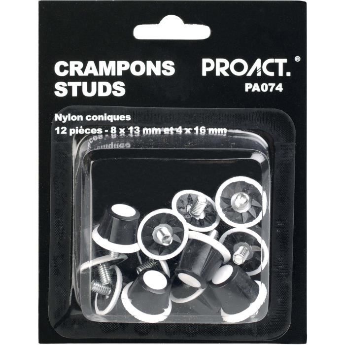 Boîte De 12 Crampons Nylon Coniques - noir - 8x13 mm+4x16 mm