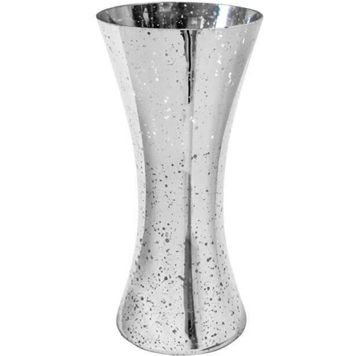Vase cintré métallisé argent 25cm (x1) REF/VER2028
