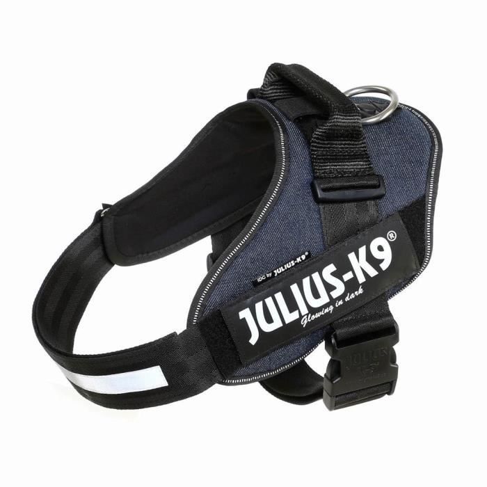 JULIUS K9 Harnais Power IDC 2–L–XL : 71–96 cm - 50 mm - Bleu jean - Pour chien