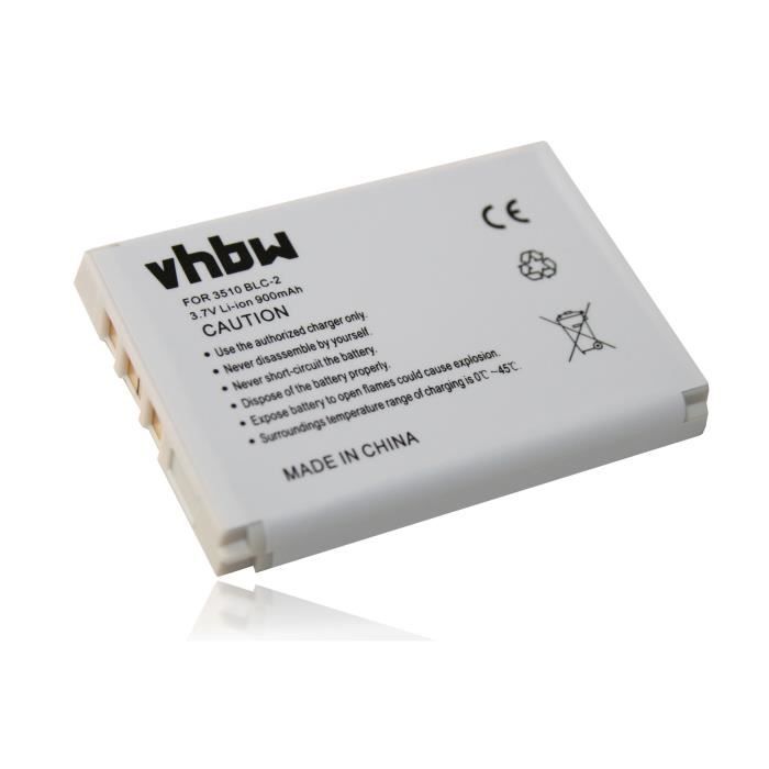 vhbw Li-Ion batterie 900mAh pour téléphone portable Nokia 3310, 3330, 3410, 3510, 3510i, 5510, 6650, 6800, 6810