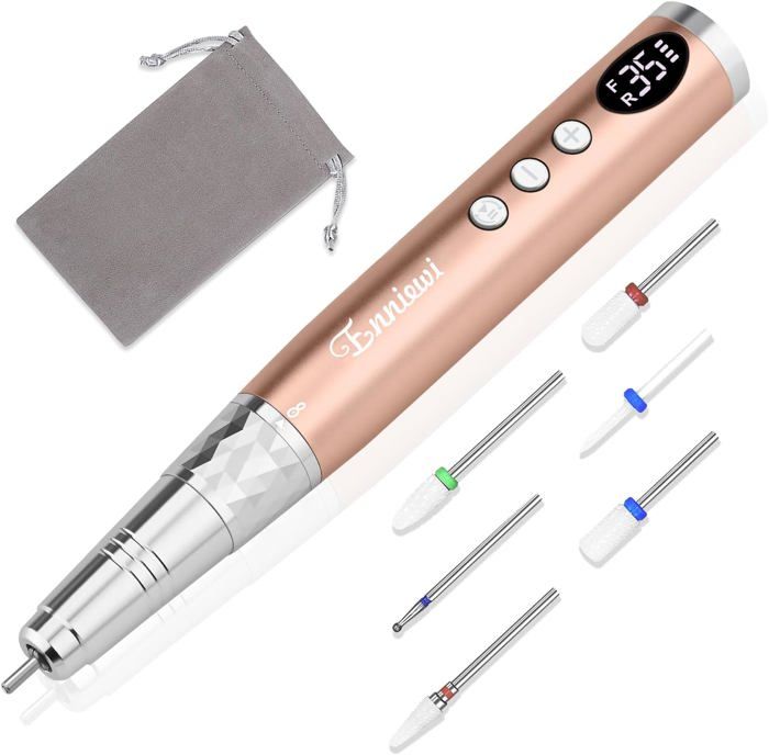 Ponceuse à Ongles électrique Sans Fil Professionnelle Auriox - Rechargeable USB, 25 000 Tours/min, Livrée Avec Fraises