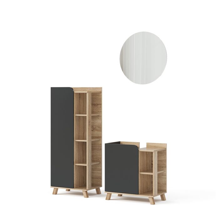 Meubles bain Karen 3 pièces Sonoma/Anthracite Vicco 47292