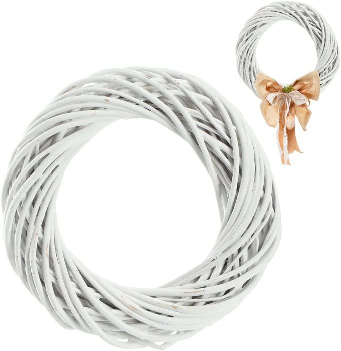 Couronne Décorative En Osier Marron 30 Cm - Couronne Naturelle à Décorer Pour Porte, Table Et Avent