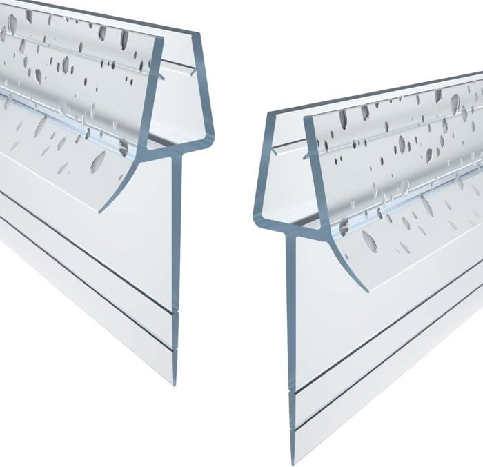 WITEN&NOCK Joint De Douche 2 X 90 Cm - Épaisseur Du Verre 5/6 Mm - Joint étanche Avec Profil D'égouttement Prolongé Pour Cabine De Douche - Porte En Verre