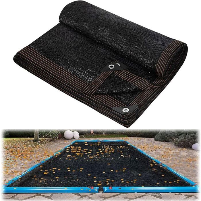 Couverture Filet de Feuille pour Piscine Rectangulaire Bâche Protection Piscines Hors-Sol Extérieur Bloquer Feuilles Mortes et