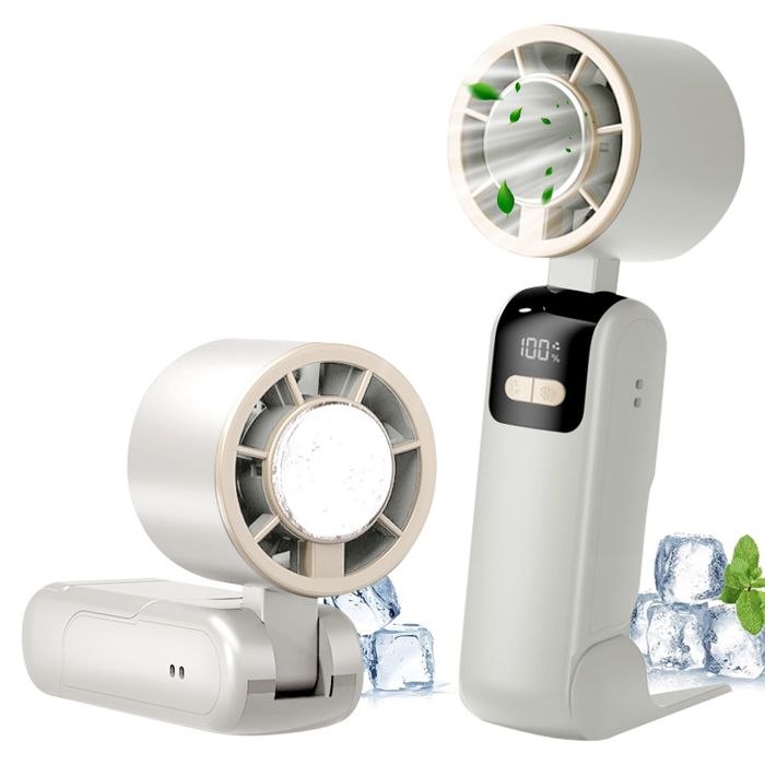 Y31 Ventilateur portable - Refroidissement Instantané Écran Digital Silencieux Autonomie durable Recharge Type-CBlanc - Ibeafilly