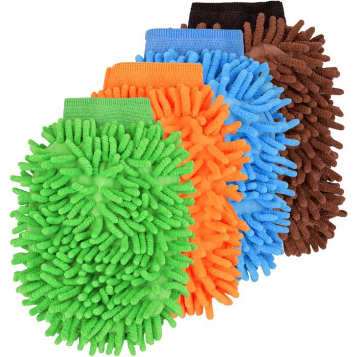 4 Pièces Gant de Lavage de Voiture Gant de Lavage