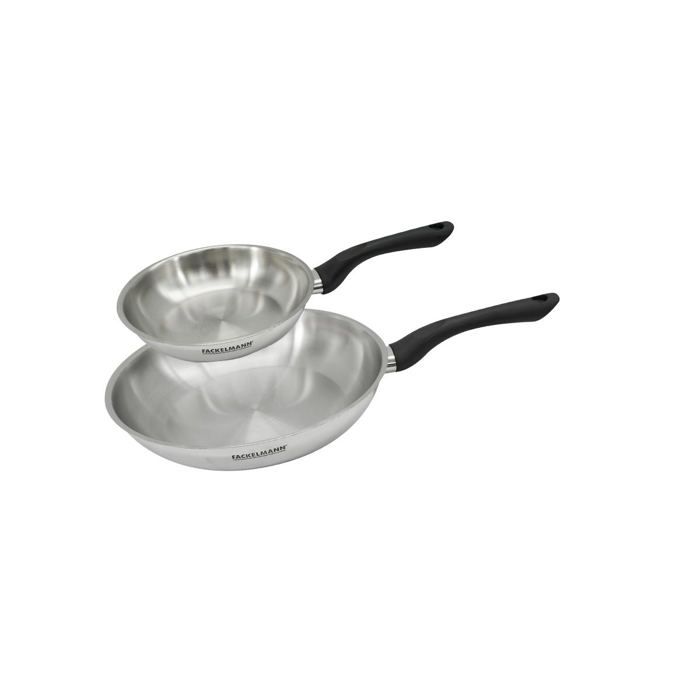 Set 2 poêles 20 et 28 cm en inox Fackelmann Geneva Set 2 poêles 20 et 28 cm en inox Fackelmann Geneva