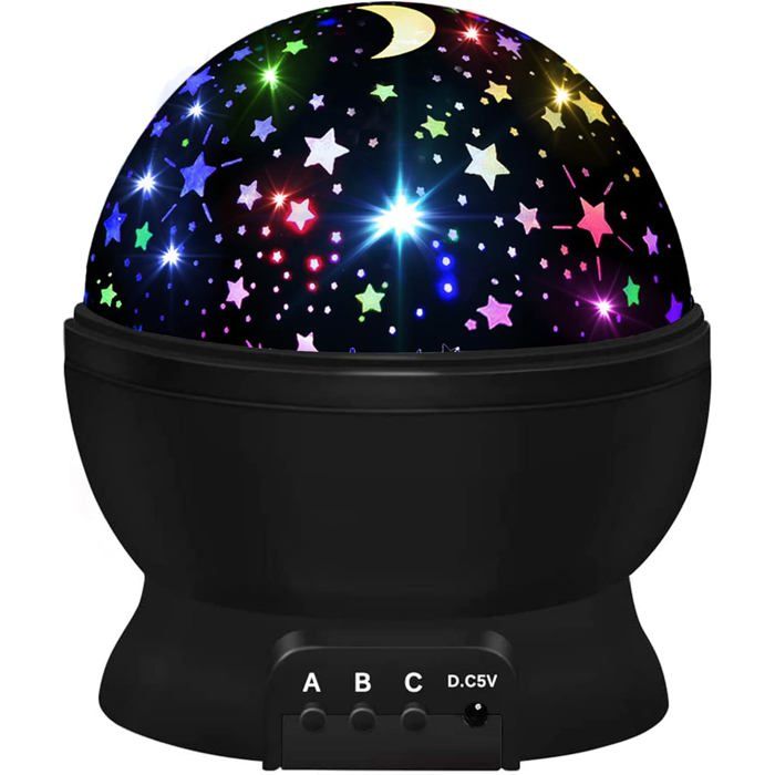 ®RisingFF Veilleuse pour enfants 4 ampoules LED 16 couleurs changeantes avec câble USB plafonnier pour chambre denfant