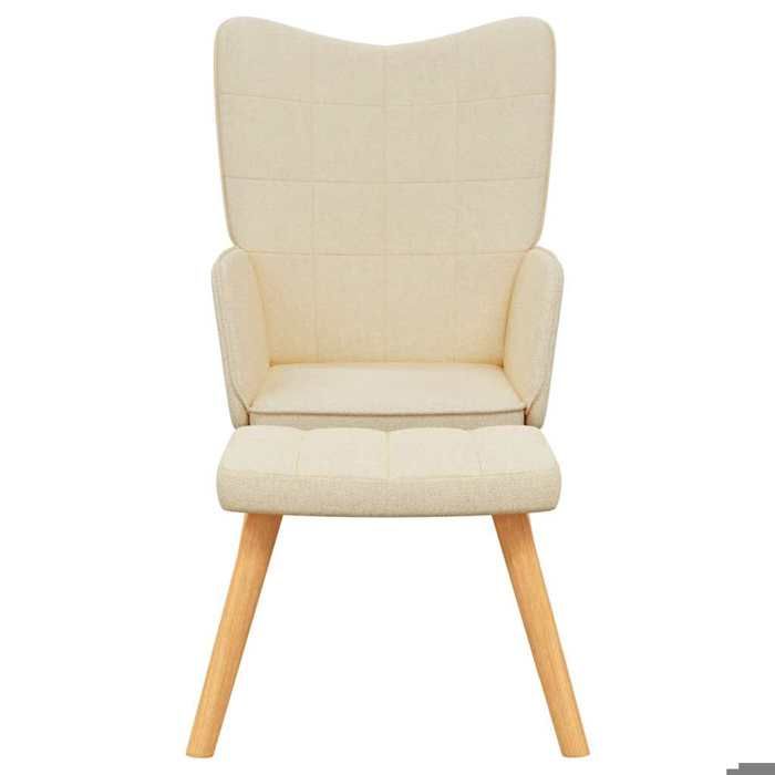 Bestseller Chaise/Fauteuil de relaxation - BURKE - 110 kg par siège - avec tabouret - Crème Tissu FF703