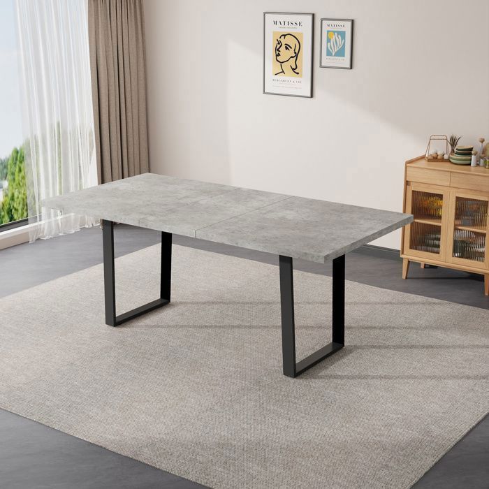JIEXI Table à manger extensible hauteur 76 cm largeur 90 cm extensible de 130 à 170 cm
