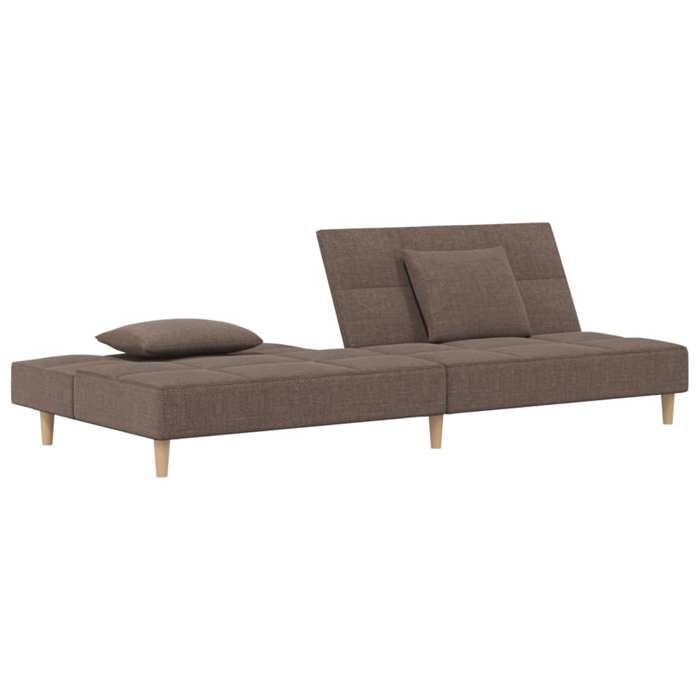Canapé-lit convertible 2 places - SOLOMOON - 200x84 5x69 cm - Taupe - Tissu polyester - Cadre en bois