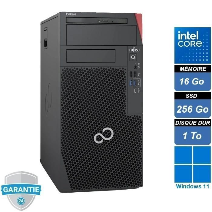 Unité centrale - FUJITSU - P7012 - i3-12100 - RAM 16Go - SSD256Go + HDD1To + DVDRW - Pc fixe - Win 11 Pro Reconditionné - Fujitsu reconditionné disponible sur Cdiscount Seconde Vie