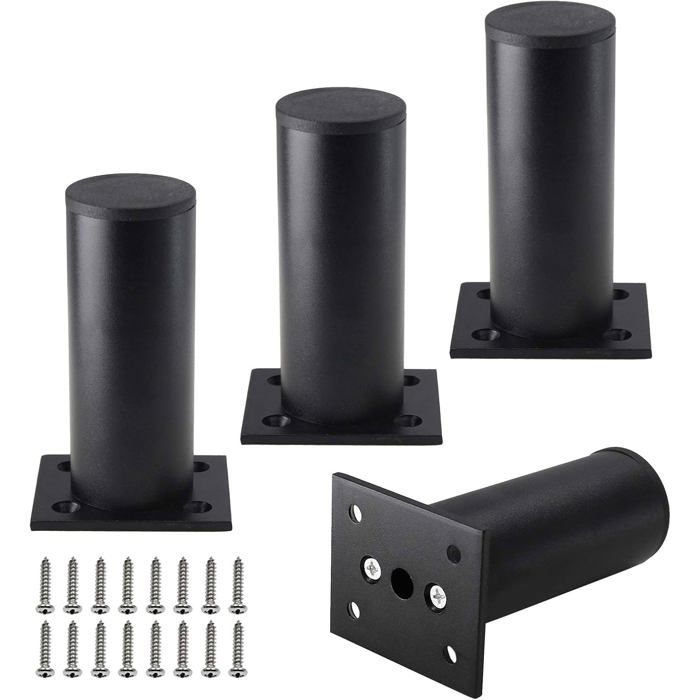 Lot de 4 pieds de meubles de 102 cm pieds de meuble réglables en alliage daluminium  canapé rond en métal diamètre de 38 cm.
