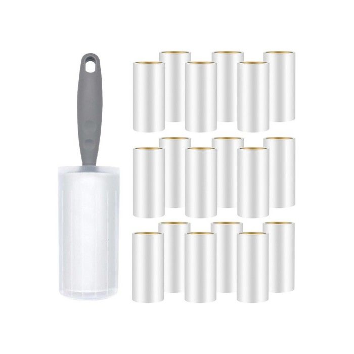 Rouleau anti-poils - 18 rouleaux - 1080 feuilles adhésives - Poignée ergonomique - Housse de protection incluse