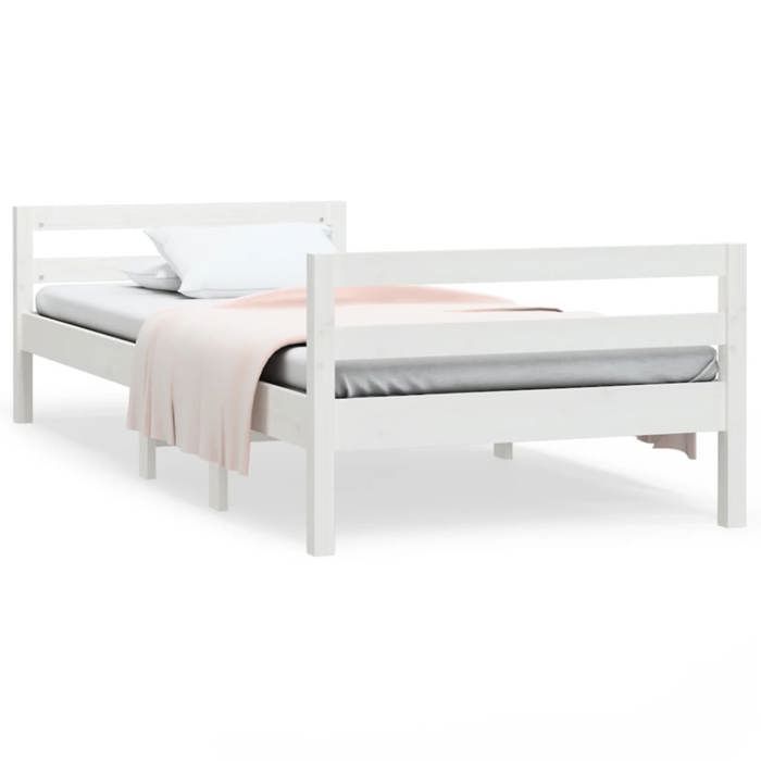 Mode Meuble de chambre - vidaxl - Cadre de lit sans matelas - blanc 90x190 cm bois de pin massif - pour maison N1B14713