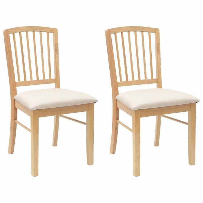 Chaises de salle à manger 2 pcs au design moderne - vidaXL - bois massif naturel - 50 x 525 x 91 cm - bois massif pwr46a