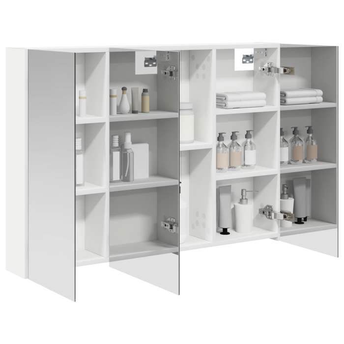 Armoire Miroir de Salle de bain{1 pièce}design avant-gardiste et contemporain， Blanc 100 x 145 x 70 cm ydw70o96