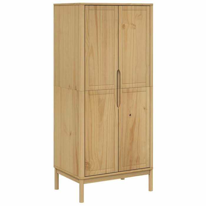Garde-Robe de Rangement(1 pc) Armoire/Penderie Chambre FLORO cire marron 77x53x171 cm bois massif de pin B11122