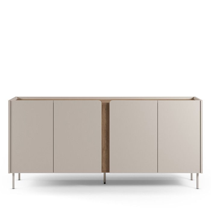 Boxy - Buffet 4 portes en bois et métal L180cm - Beige Boxy - Buffet 4 portes en bois et métal L180cm - Beige