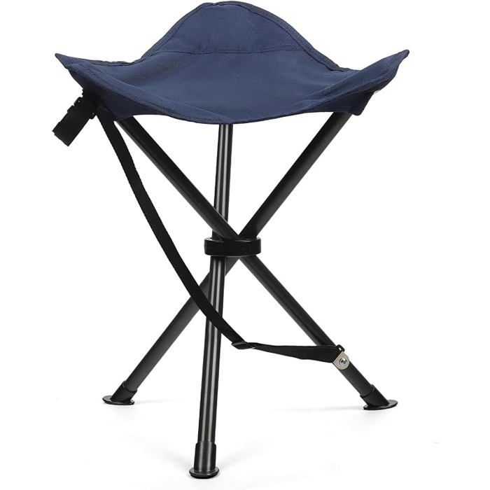 Tabouret de Camping Pliante à Trois PiedsSiège de Camping Portable Ultra LégerPetit Chaise Pliante pour Bleu Foncé