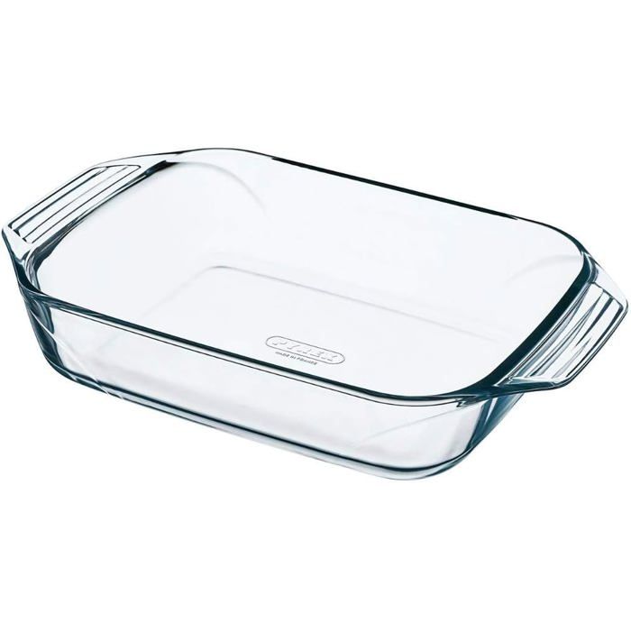 Plat à Four Rectangulaire - 1 Pièce - Verre Borosilicate - Résistant Chocs Thermiques - Cuisine Familiale et Grat MIROIR ELECTRIQUE