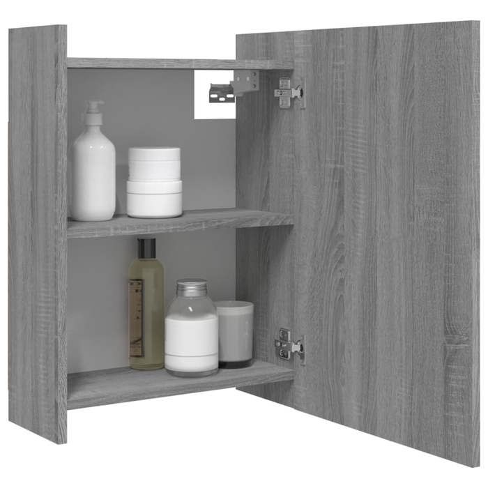 Armoire à miroir de salle de bain Sonoma gris 62 5x20 5x64 cm_2 ans garantie_76530