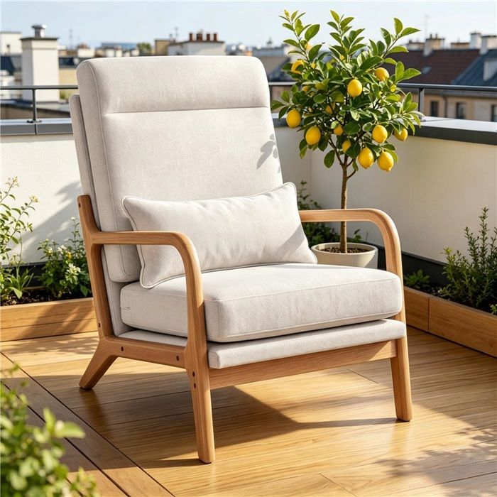 Fauteuil lounge confortable assise 58 cm mousse haute densité dossier 63 cm avec soutien lombaire tissu respirant pour salon Fauteuil lounge confortable assise 58 cm mousse haute densité dossier 63 cm avec soutien lombaire tissu respirant pour salon
