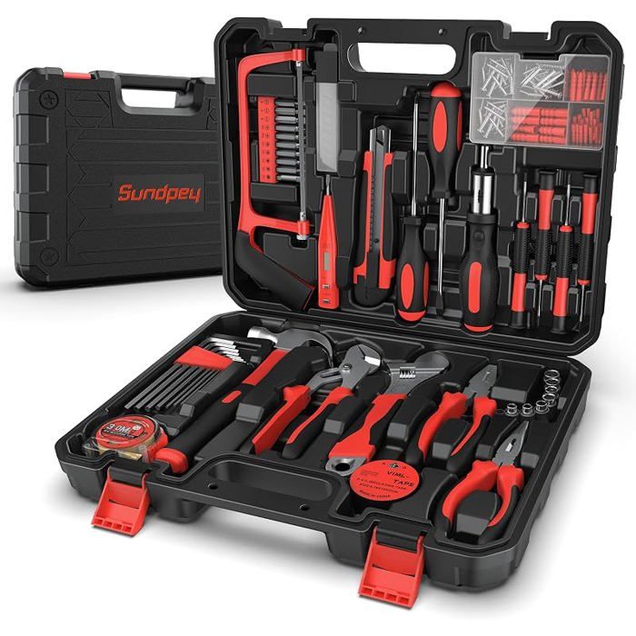 Boîte Outils Complète 148 Pièces Kit outils Complet Malette Outils Idéal pour Maintenance Rouge 148pcs