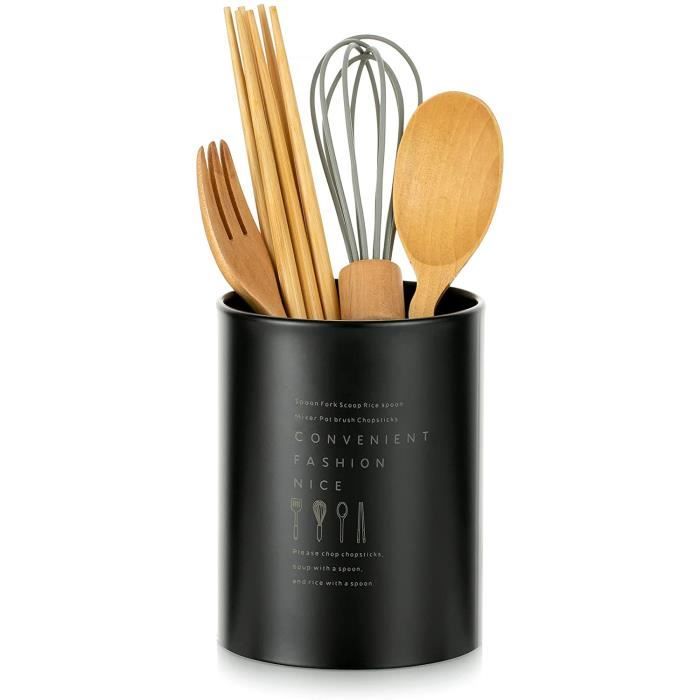 Porte-ustensiles De Cuisine Rotatif 360° - Avec 4 Compartiments - En Polypropylène Blanc - Pour Comptoir, Rangement Couverts - 9