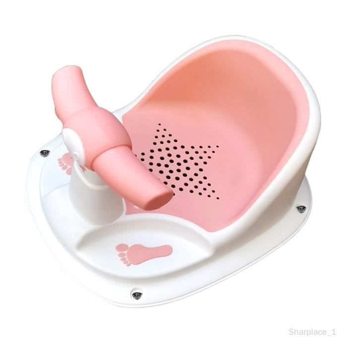 Siège de bain pour bébé - Chaise de douche avec trou de vidange - Blanc