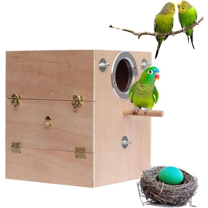 Boîte de nid d'oiseau, boîte de reproduction de maison de nid d'oiseau pour  animaux de compagnie en bois boîte d'accouplement de perroquets pour