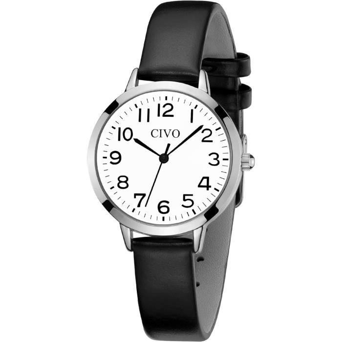 Montre Femme Élégante Cuir Quartz – Étanchéité Quotidienne, Design Minimaliste Et Classique, Bracelet Confortable