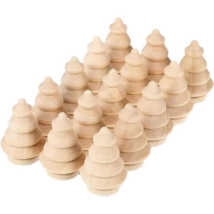 100/50 pièces boutons de noël en bois Mini arbre de noël flocon de neige boutons de couture pour la maison noël vacances Scrapbook vêtements accessoires  15
