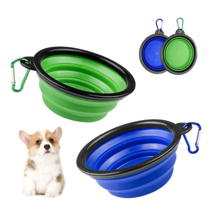 Bol Pliable pour Chien avec Couvercle, Bols d'eau pour Chiot, Bol de Voyage pour Animaux de