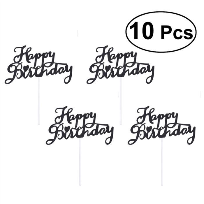 10pcs Glitter Joyeux Anniversaire Gateau Topepers Petit Gateau Mediator Decoration De Gateau Fournitures Pour Fete D Anniversaire Achat Vente Figurine Decor Gateau Cdiscount