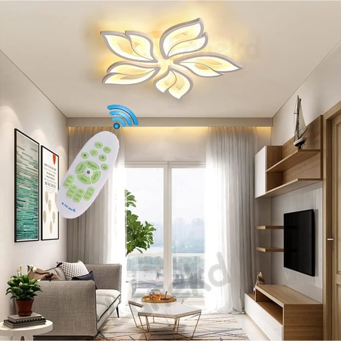 Plafonnier LED Dimmable, Lustre LED Moderne en Forme de Fleur