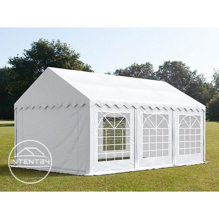TOOLPORT tente de réception TOOLPORT barnum 3x6 m tonnelle PVC env. 500g/m² blanc imperméable 3x6m