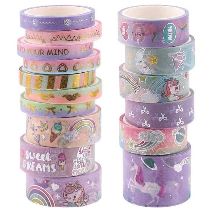 Washi Tape,20 Rouleaux Washi Tape Ruban Adhésif Papier Décoratif Masking Tape pour Scrapbooking Bricolage Travaux Manuels et Article - Beaux-Arts et Loisirs créatifs