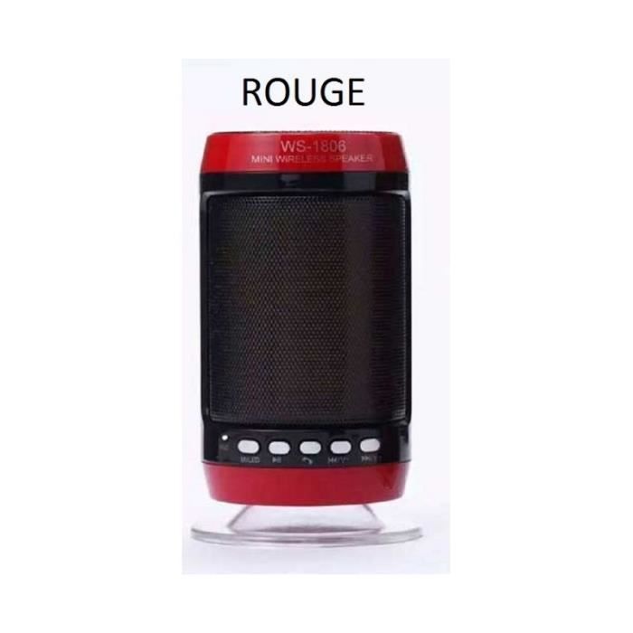 Enceinte/Haut Parleur Bluetooth Rouge WS-1806B - - Vos Marques Tendances