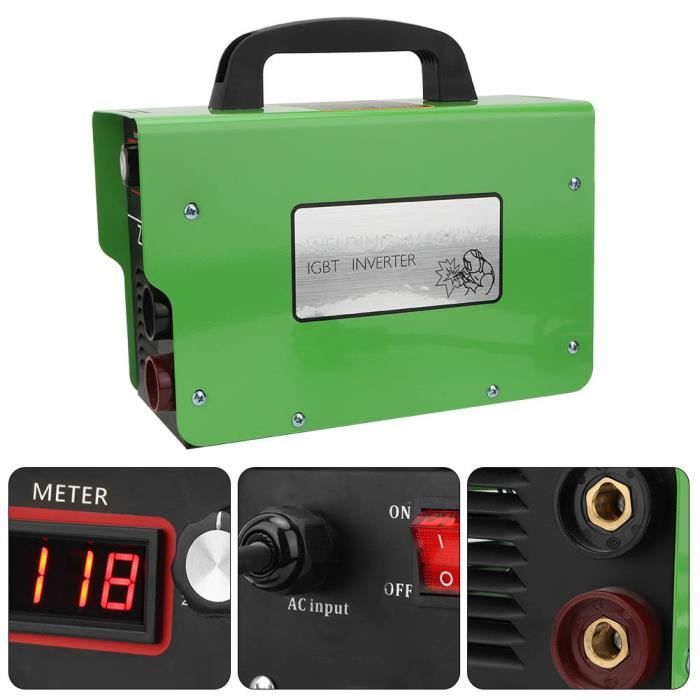 Vert ARC MMA‑200Amp DC Inverter Soudder Machine de soudage de l/'onduleur Soudeur d/'onduleur IGBT portable Machine à souder électrique Poste a Souder 20‑200Amp Prise UE 220V