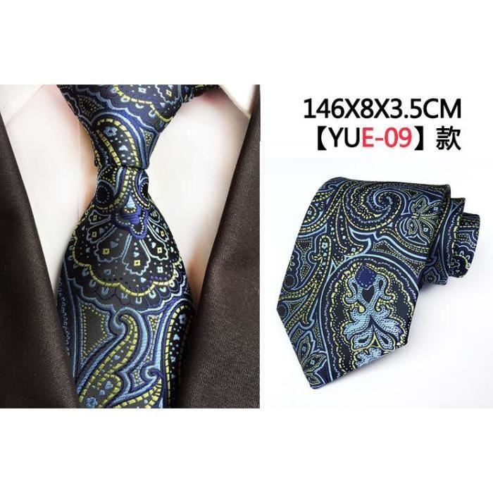 Cravate Homme Motif Floral Cachemire - Fait Main, Polyester, Largeur Régulière, Neuve Sans étiquette