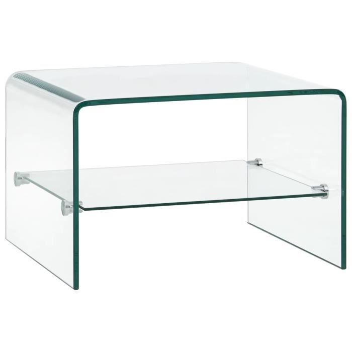 Table basse - Clair - 50 x 45 x 33 cm - Verre trempé