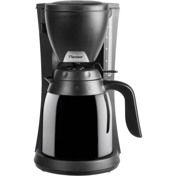 Noir//INOX Bestron ACM1100G Cafeti/ère avec Broyeur Int/égr/é 6 Tasses 820 W